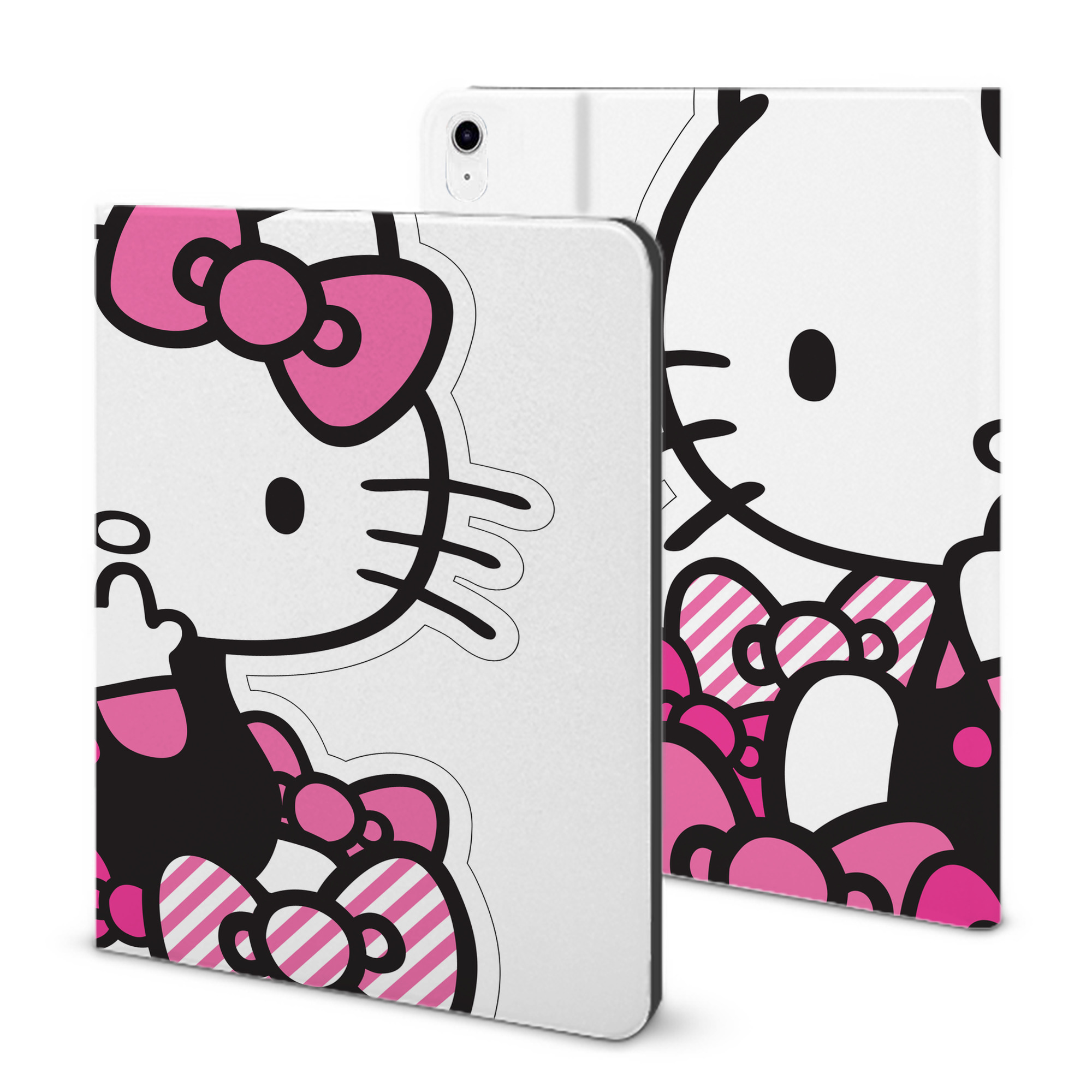 （画像用） Hello Kitty ハローキティ IPad ケース ブック型 PUレザー TPU 耐衝撃 軽量 薄型 ペン収納なし 全面保護 IPad 各モデル対応